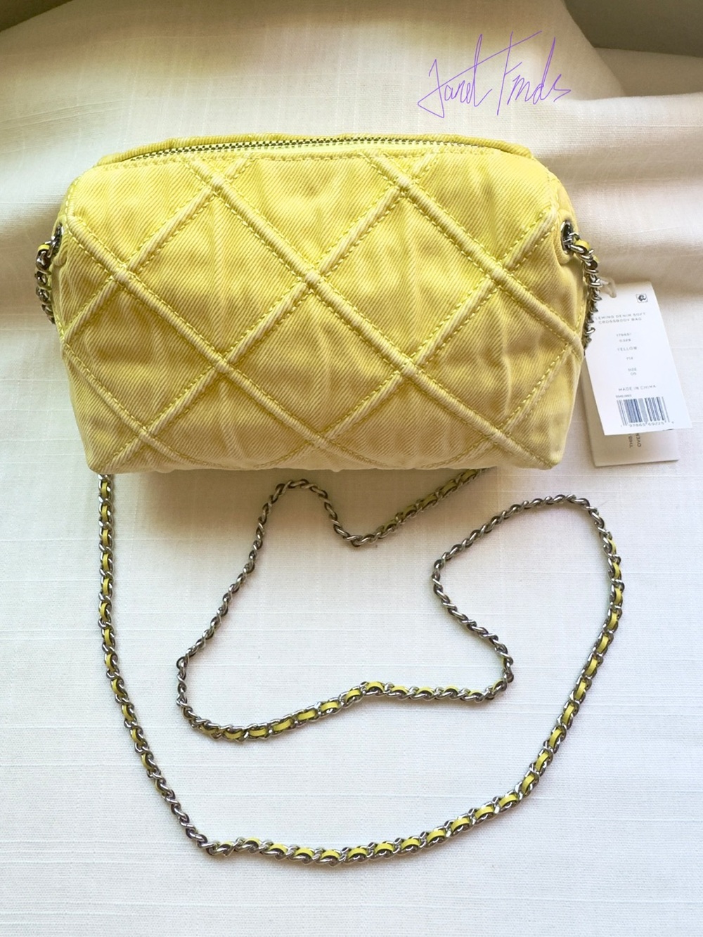 NWT 🌼Tory Burch Yellow Fleming Denim Soft Crossbody Bag